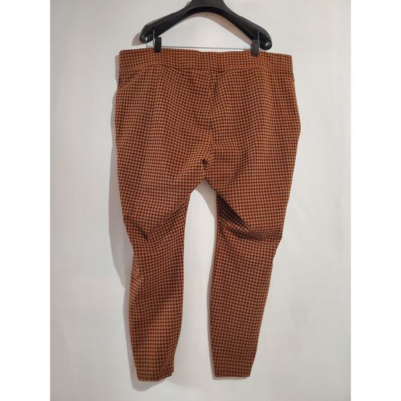 Lands End Houndstooth Starfish Legging Pants Womens Plus Size 2X Rust Black - Picture 2 of 11